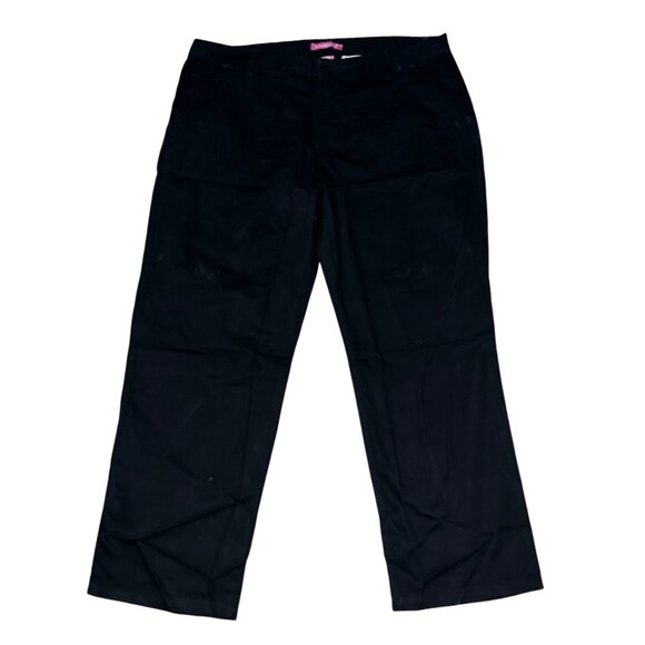 Woman Within NWOT Stretch Cotton Chino Straight Leg Pant Sz 20 Wide Black Plus - Picture 7 of 16